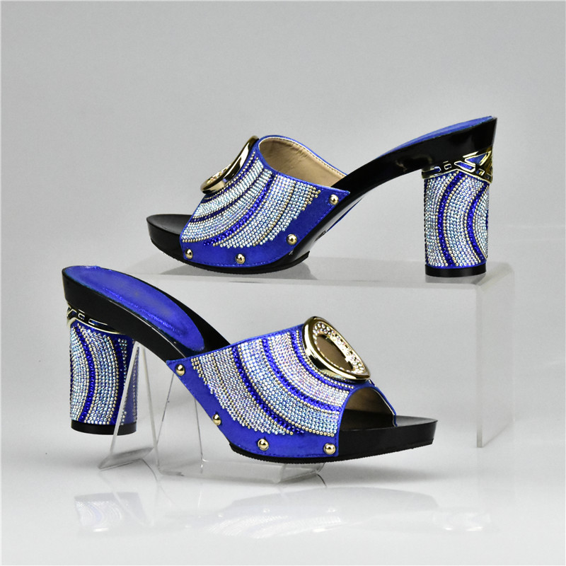 Latest Green Color Italian Ladies Shoes and Bag Set Decorated with Rhinestone African Women Italian Shoe and Bag Set for Wedding