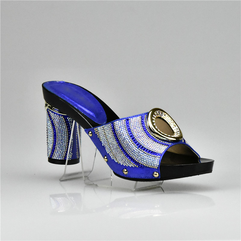 Latest Green Color Italian Ladies Shoes and Bag Set Decorated with Rhinestone African Women Italian Shoe and Bag Set for Wedding