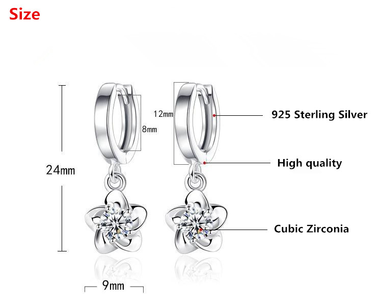 Wholesale Rose Flower Cubic Zirconia 925 Sterling Silver Female Stud Earrings Original Jewelry For Women Drop Shipping Gift Wholesale Rose Flower Cubic Zirconia 925 Sterling Silver Female Stud Earrings Original Jewelry For Women Drop Shipping Gift
