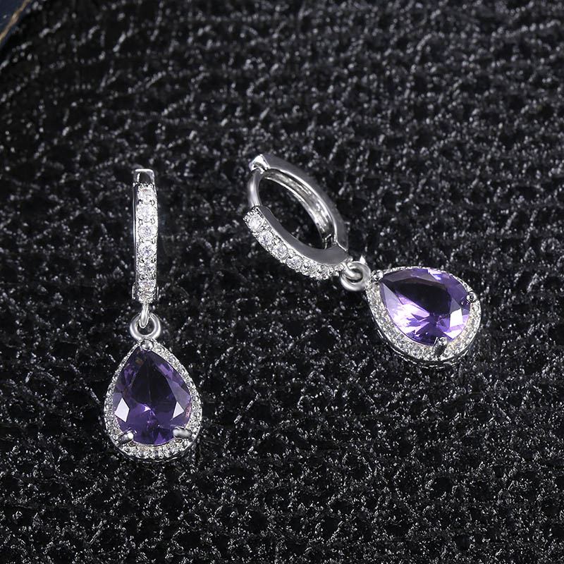 Cellacity Silver 925 Jewelry with Gemstones Water Drop Shaped Earrings for Women Amethyst Female Ear drops Anniversary Gifts Cellacity Silver 925 Jewelry with Gemstones Water Drop Shaped Earrings for Women Amethyst Female Ear drops Anniversary Gifts