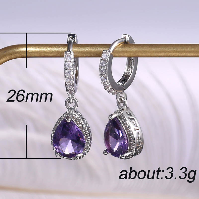 Cellacity Silver 925 Jewelry with Gemstones Water Drop Shaped Earrings for Women Amethyst Female Ear drops Anniversary Gifts Cellacity Silver 925 Jewelry with Gemstones Water Drop Shaped Earrings for Women Amethyst Female Ear drops Anniversary Gifts