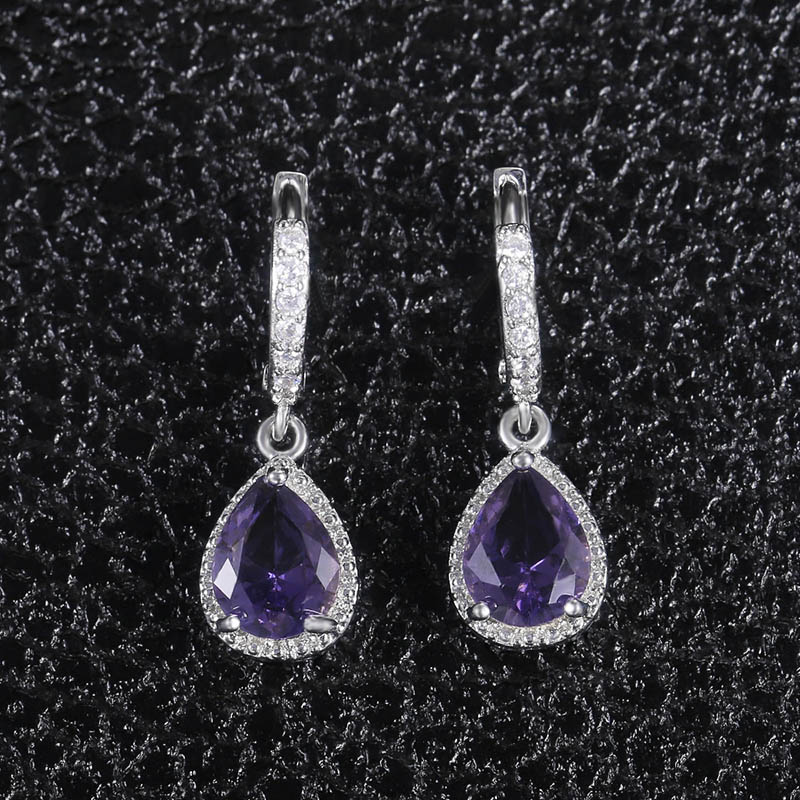 Cellacity Silver 925 Jewelry with Gemstones Water Drop Shaped Earrings for Women Amethyst Female Ear drops Anniversary Gifts Cellacity Silver 925 Jewelry with Gemstones Water Drop Shaped Earrings for Women Amethyst Female Ear drops Anniversary Gifts