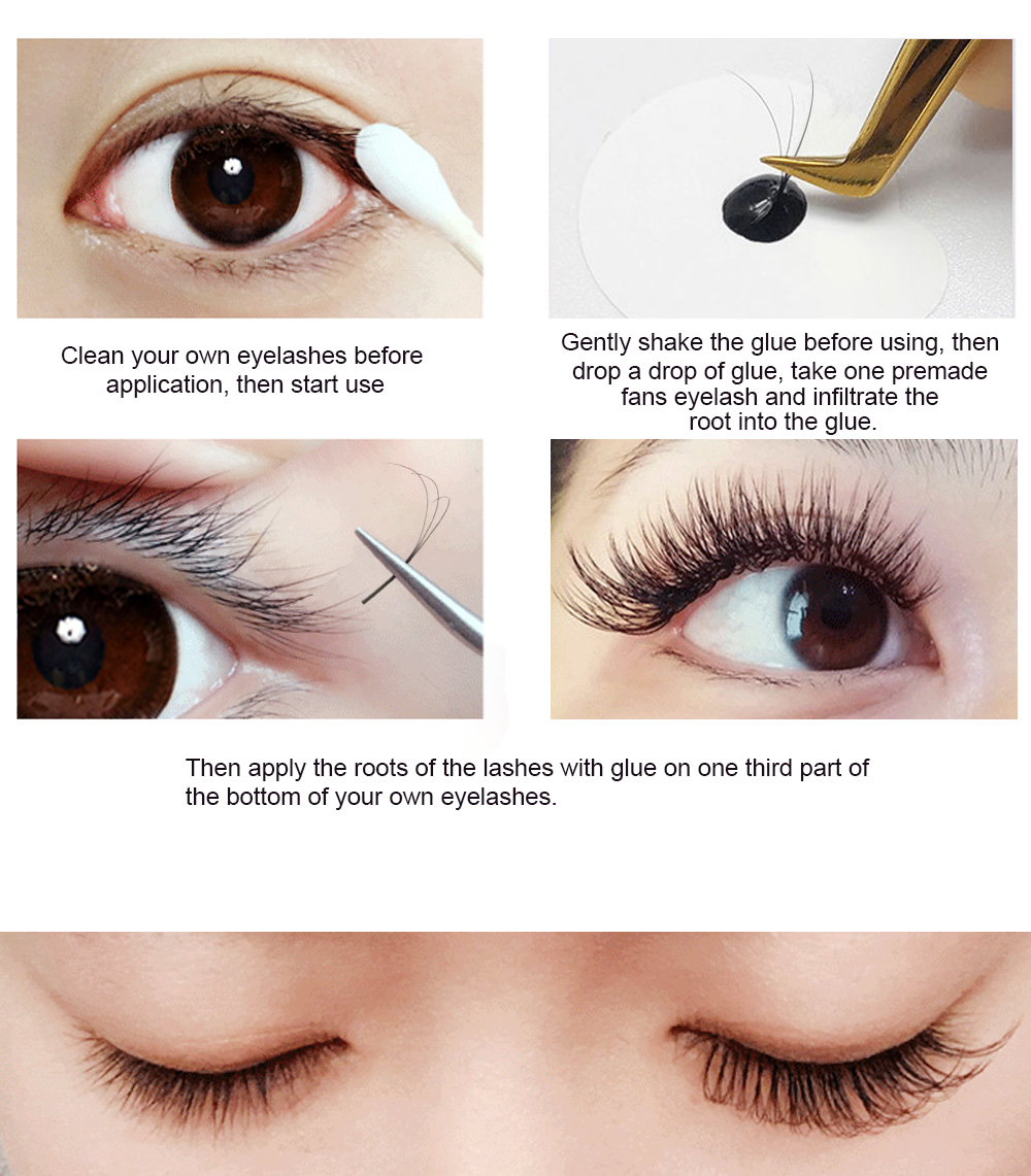 NAGARAKU eyelashes mink makeup 12 Lines 3D-6D Premade Fans Russian Volume Eyelash Black Faux Mink Premium Eyelash Application