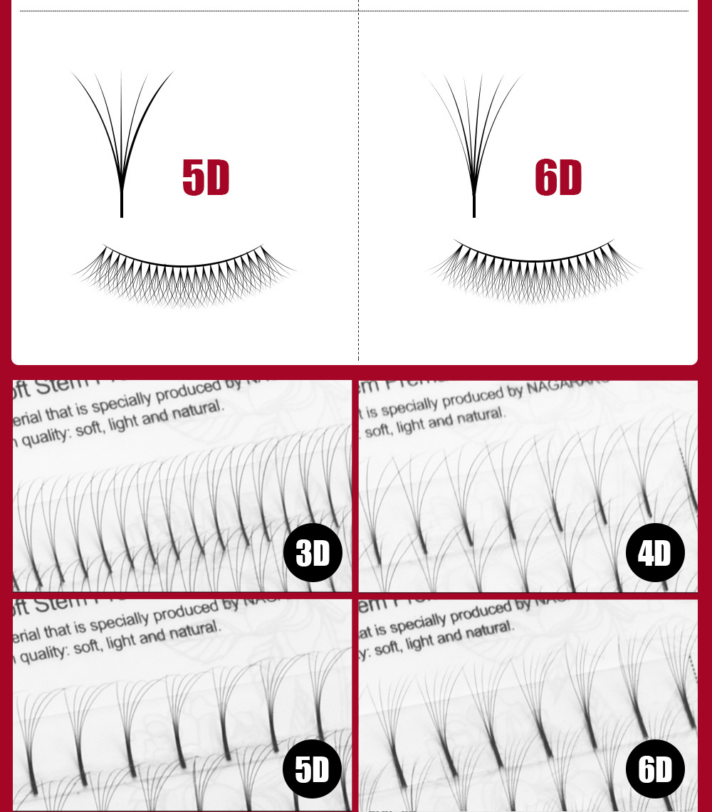 NAGARAKU eyelashes mink makeup 12 Lines 3D-6D Premade Fans Russian Volume Eyelash Black Faux Mink Premium Eyelash Application