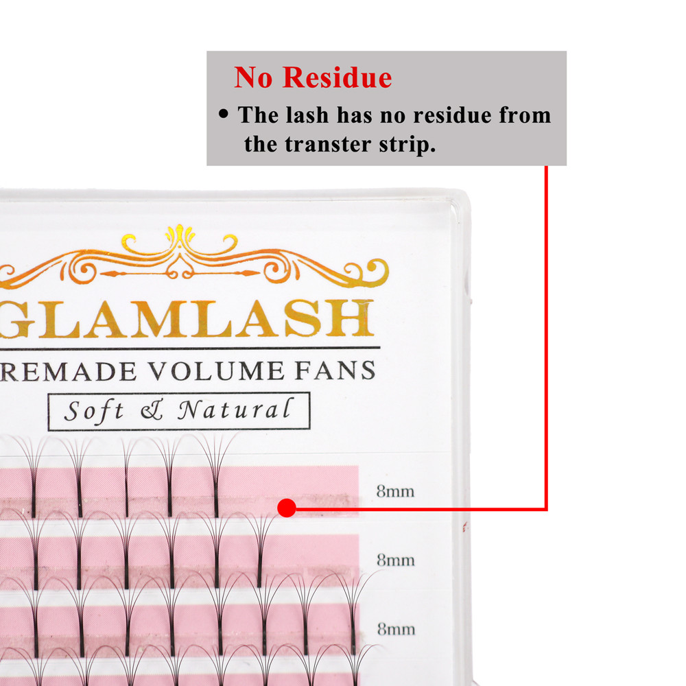 GLAMLASH 2D-6D premade volume fans Long Stem False Lashes Korea Silk Individual Eyelash Extension Handmade Natural Mink