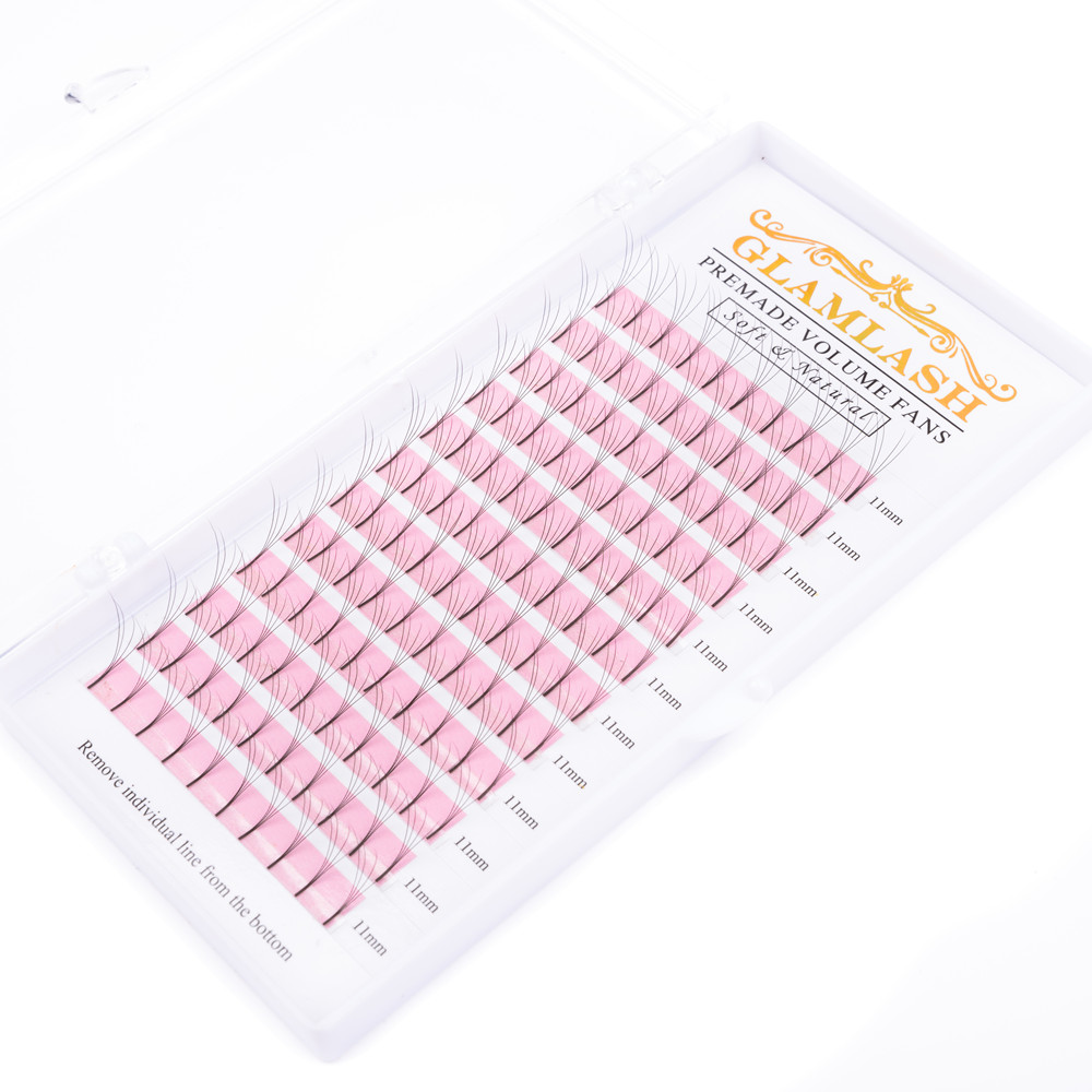 GLAMLASH 2D-6D premade volume fans Long Stem False Lashes Korea Silk Individual Eyelash Extension Handmade Natural Mink