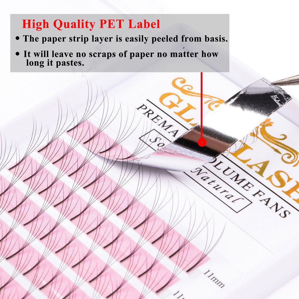 GLAMLASH 2D-6D premade volume fans Long Stem False Lashes Korea Silk Individual Eyelash Extension Handmade Natural Mink