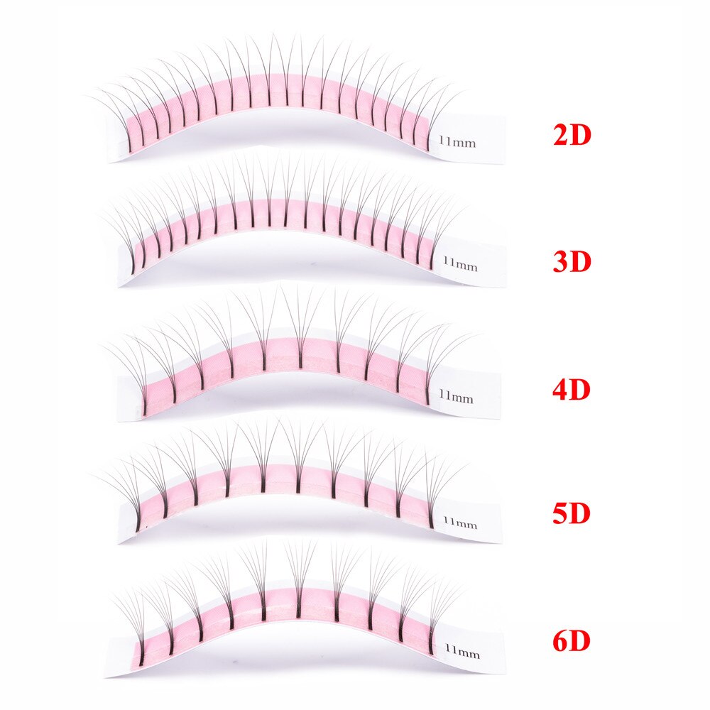 GLAMLASH 2D-6D premade volume fans Long Stem False Lashes Korea Silk Individual Eyelash Extension Handmade Natural Mink