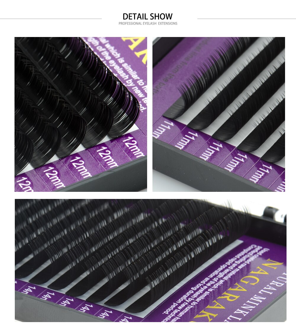 NAGARAKU 16Rows Faux mink individual eyelash lashes maquiagem cilios for professionals soft mink eyelash extension
