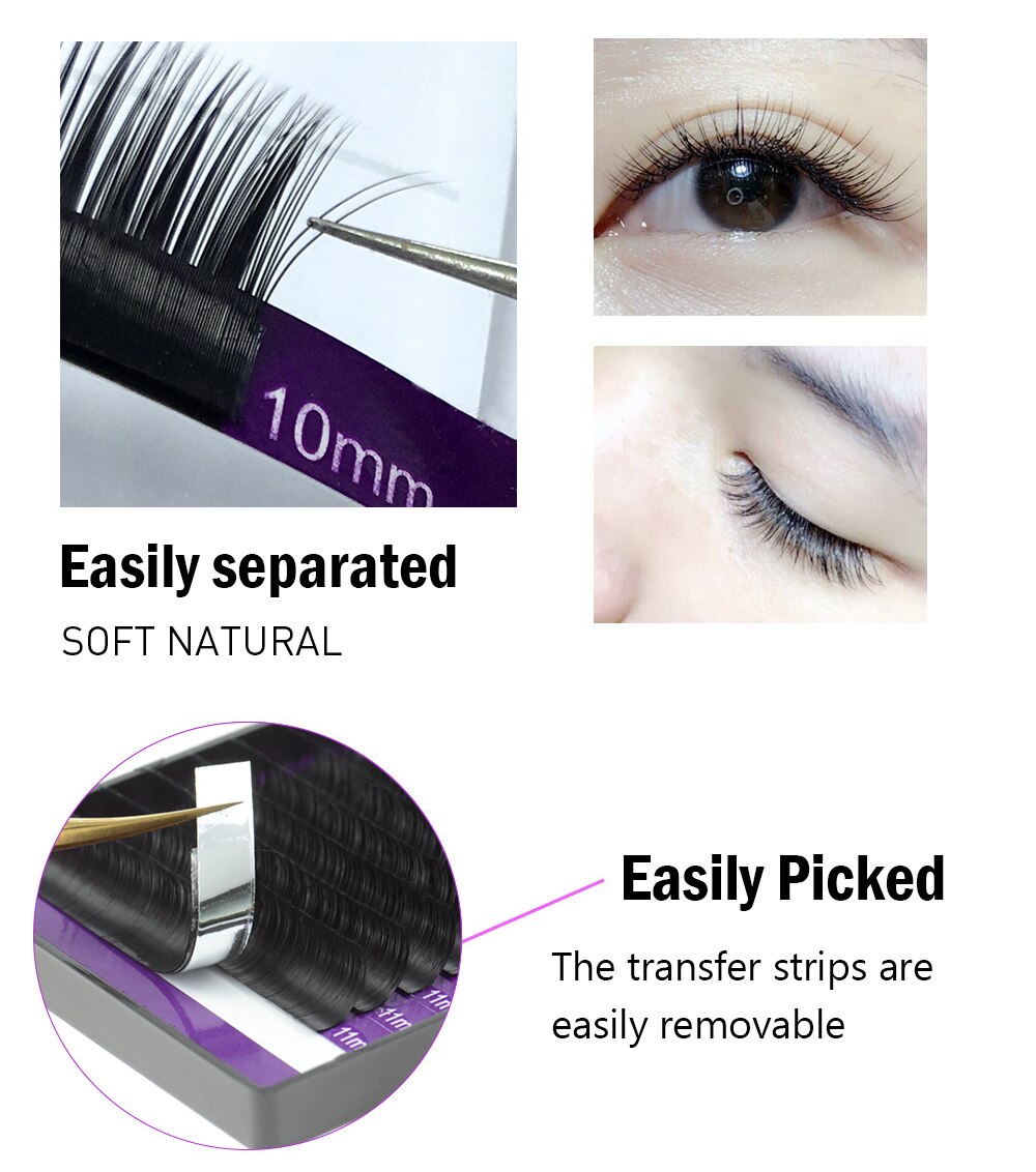 NAGARAKU 16Rows Faux mink individual eyelash lashes maquiagem cilios for professionals soft mink eyelash extension