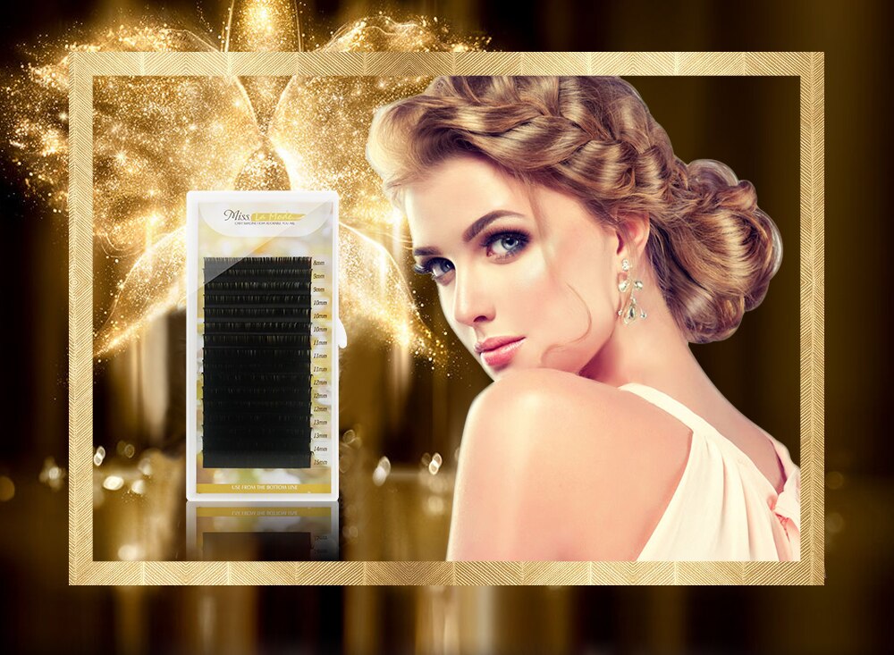 Misslamode all size mink eyelashes 16rows 8-15mm mix individual eyelashes russian volume eyelashes extension supplies