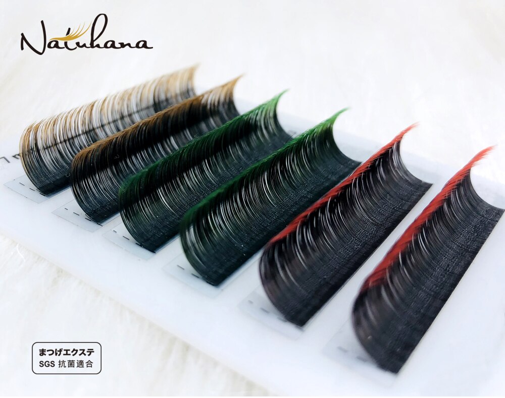 NATUHANA Free shipping 6Rows Ombre Blue Purple Color Eyelash Extension Individual Faux Mink False Eye Lashes Professional Salon NATUHANA Free shipping 6Rows Ombre Blue Purple Color Eyelash Extension Individual Faux Mink False Eye Lashes Professional Salon