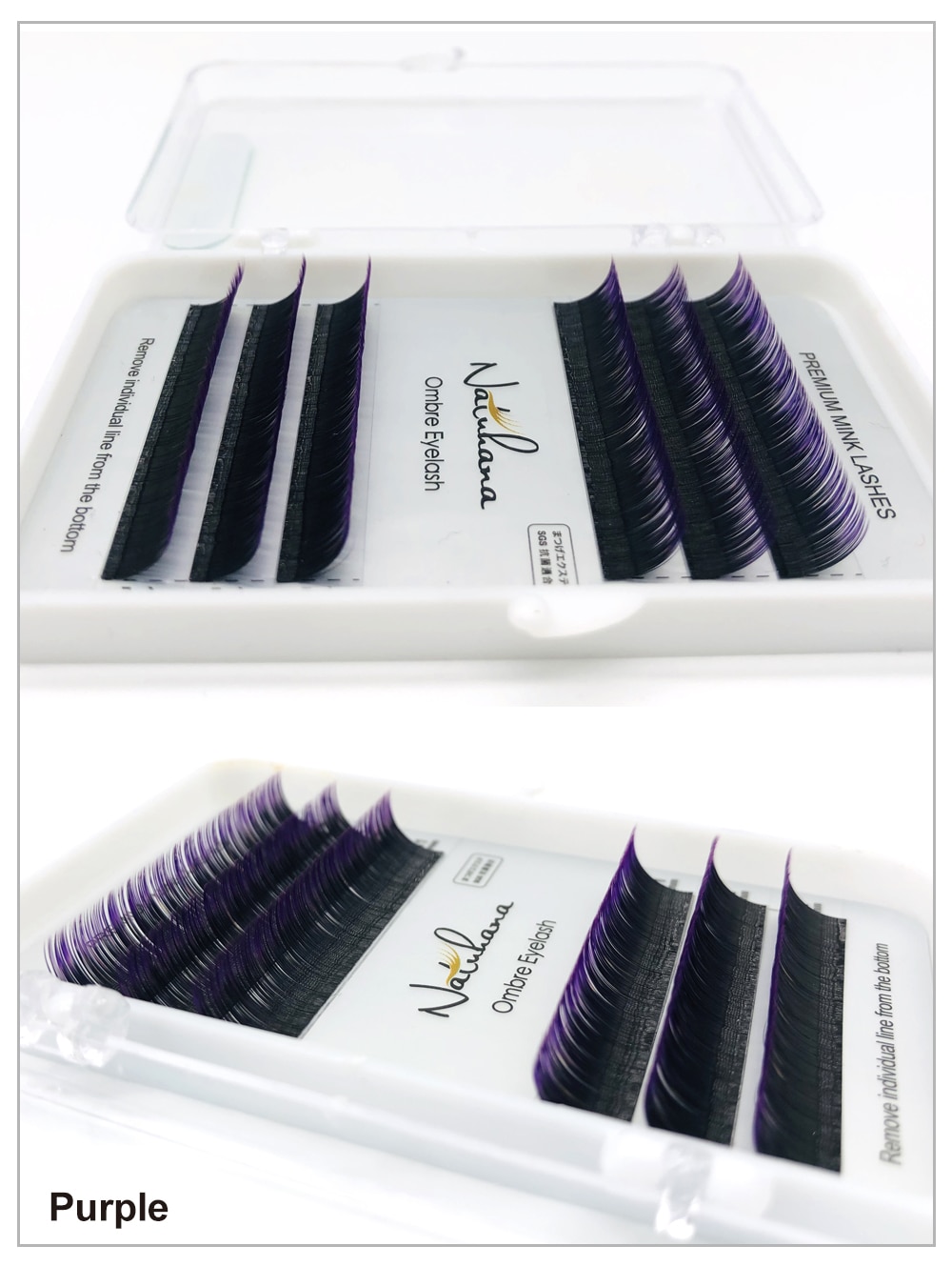 NATUHANA Free shipping 6Rows Ombre Blue Purple Color Eyelash Extension Individual Faux Mink False Eye Lashes Professional Salon NATUHANA Free shipping 6Rows Ombre Blue Purple Color Eyelash Extension Individual Faux Mink False Eye Lashes Professional Salon