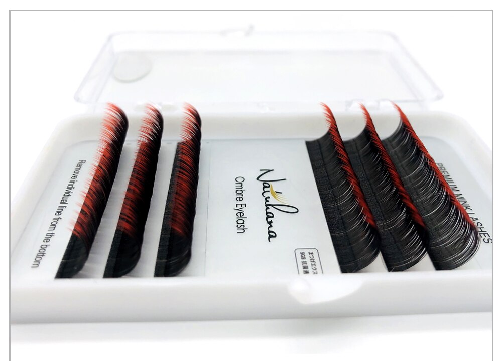 NATUHANA Free shipping 6Rows Ombre Blue Purple Color Eyelash Extension Individual Faux Mink False Eye Lashes Professional Salon NATUHANA Free shipping 6Rows Ombre Blue Purple Color Eyelash Extension Individual Faux Mink False Eye Lashes Professional Salon