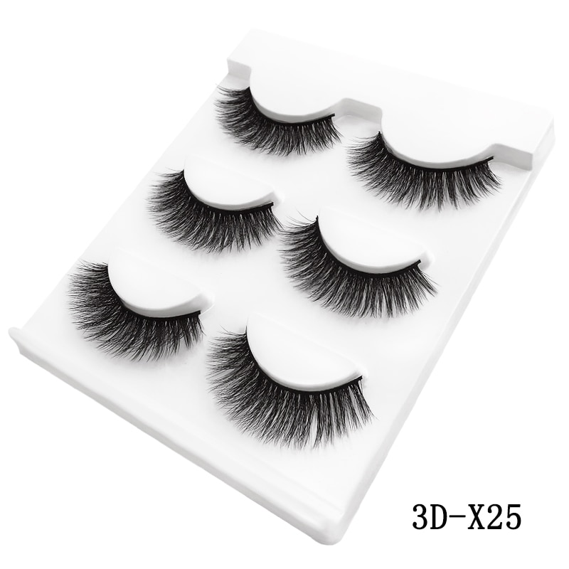 MEISHENJIE 3 Pairs natural false eyelashes thick make ups 3d mink lashes soft eyelash extension fake eyelash long mink eyelashes