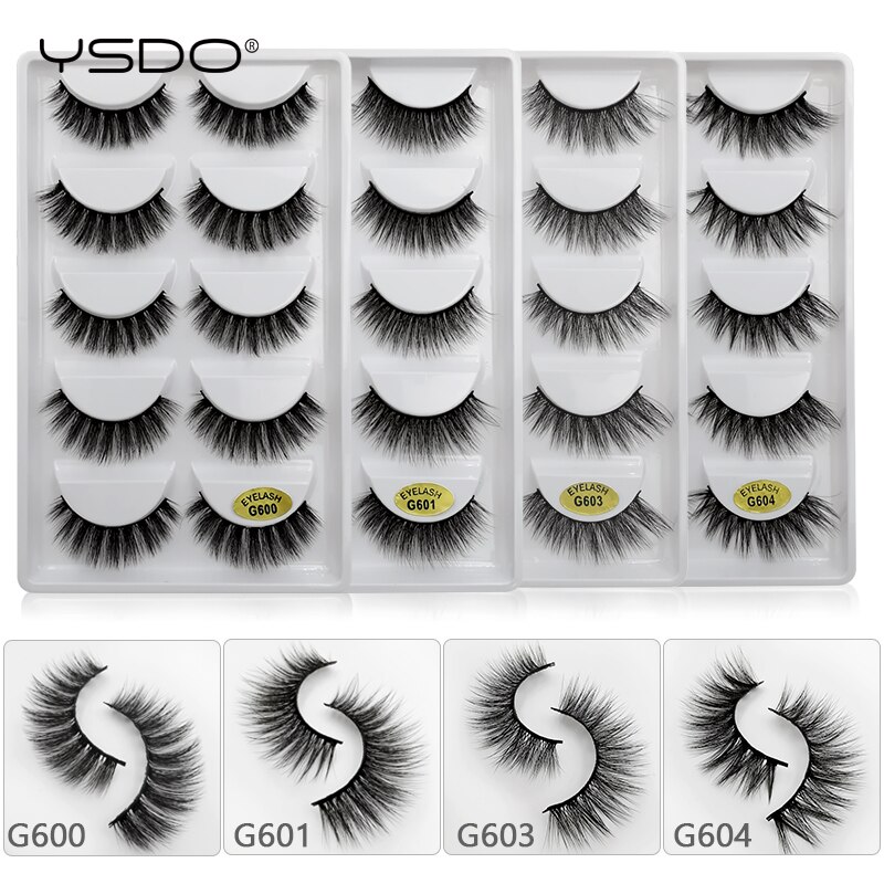 YSDO 5 Pairs 3D Mink EyeLashes Natural Hair False EyeLashes Long 100% Dramatic Eye MakeupFake Lashes Fluffy Cilios Lashes G803 YSDO 5 Pairs 3D Mink EyeLashes Natural Hair False EyeLashes Long 100% Dramatic Eye MakeupFake Lashes Fluffy Cilios Lashes G803