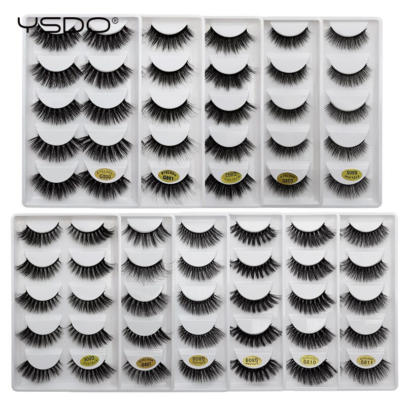 YSDO 5 Pairs 3D Mink EyeLashes Natural Hair False EyeLashes Long 100% Dramatic Eye MakeupFake Lashes Fluffy Cilios Lashes G803 YSDO 5 Pairs 3D Mink EyeLashes Natural Hair False EyeLashes Long 100% Dramatic Eye MakeupFake Lashes Fluffy Cilios Lashes G803
