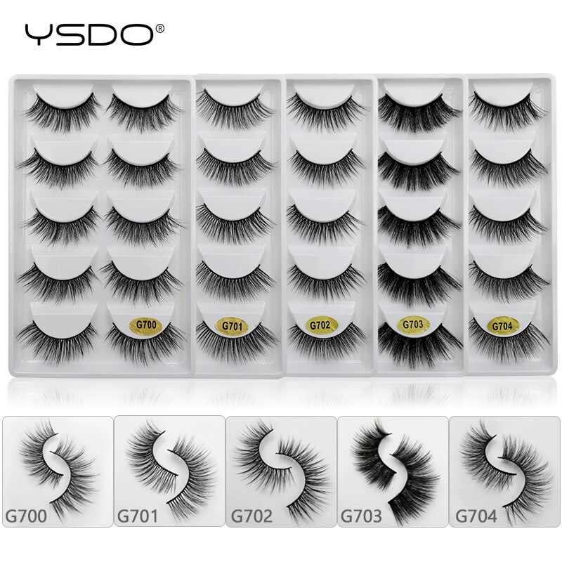YSDO 5 Pairs 3D Mink EyeLashes Natural Hair False EyeLashes Long 100% Dramatic Eye MakeupFake Lashes Fluffy Cilios Lashes G803 YSDO 5 Pairs 3D Mink EyeLashes Natural Hair False EyeLashes Long 100% Dramatic Eye MakeupFake Lashes Fluffy Cilios Lashes G803