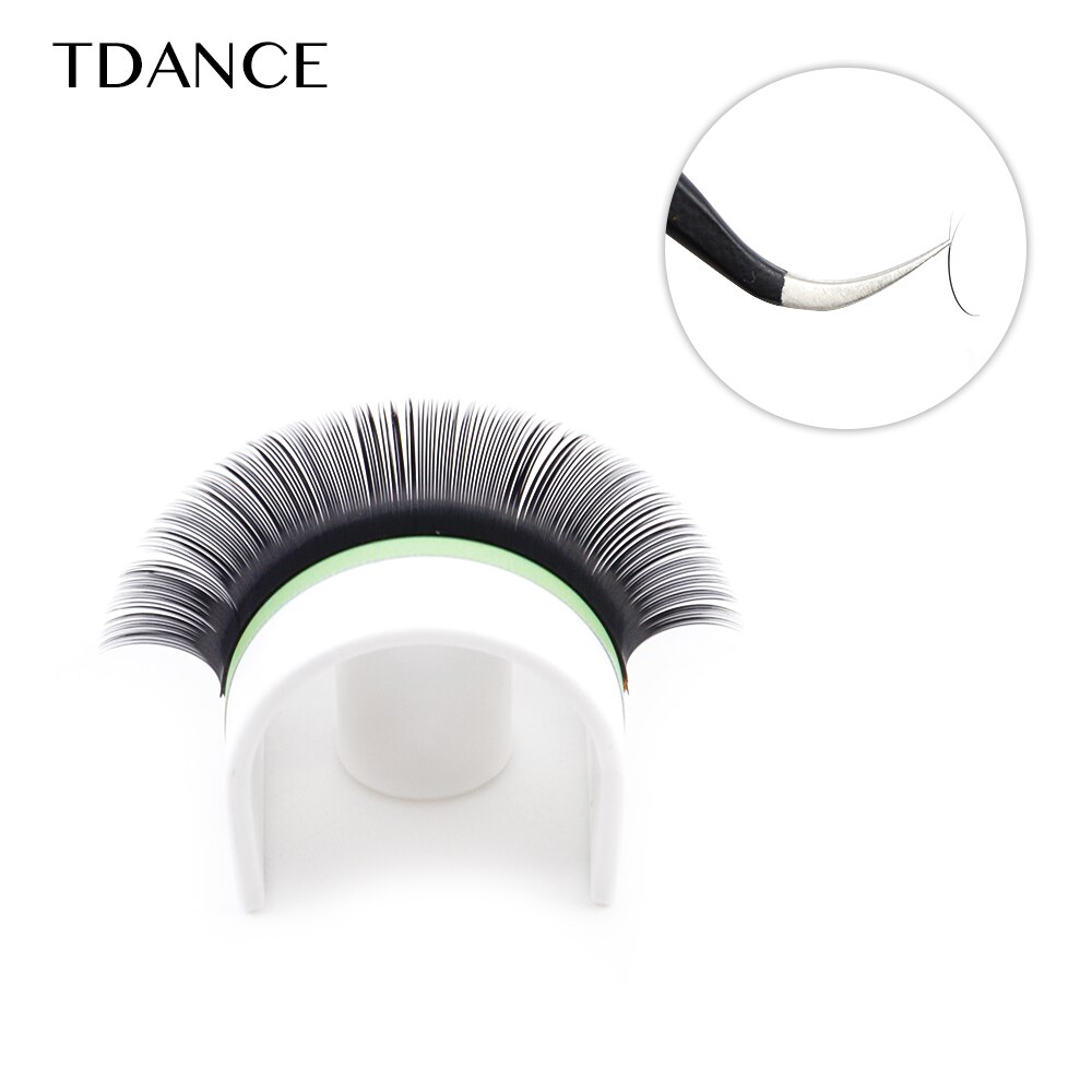 TDANCE Eyelash Extension Flat Ellipse Lashes Matte Faux Mink False Eyelashes Supplies Individual Split Tips