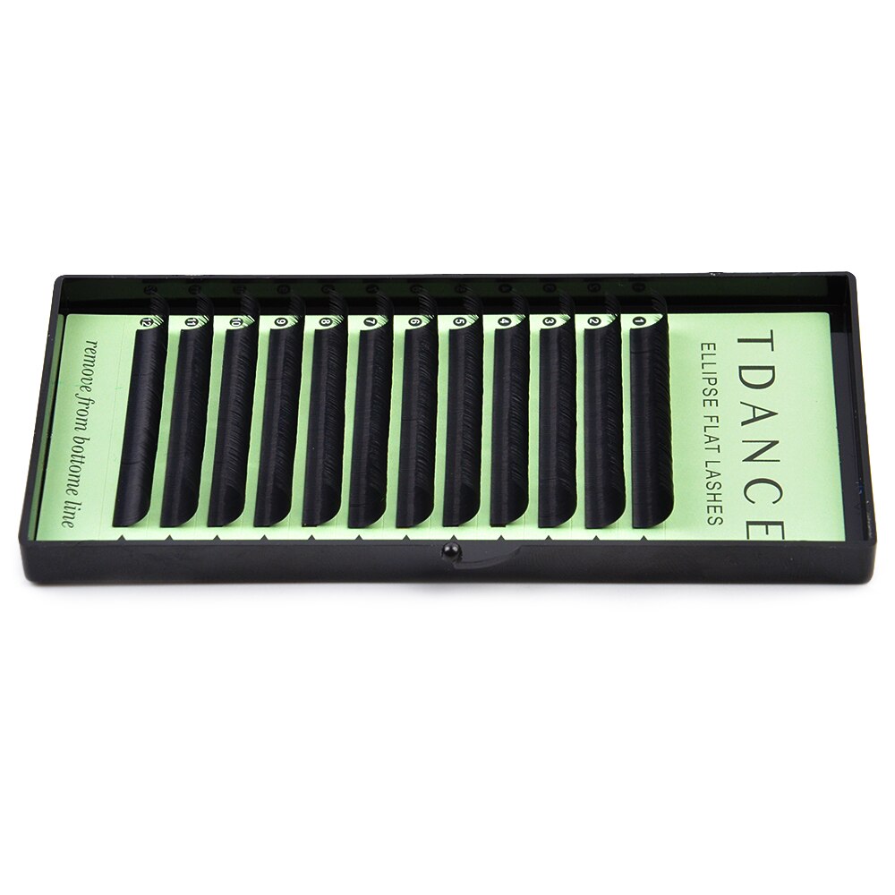 TDANCE Eyelash Extension Flat Ellipse Lashes Matte Faux Mink False Eyelashes Supplies Individual Split Tips