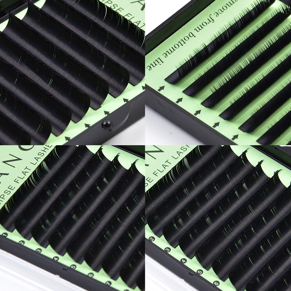 TDANCE Eyelash Extension Flat Ellipse Lashes Matte Faux Mink False Eyelashes Supplies Individual Split Tips