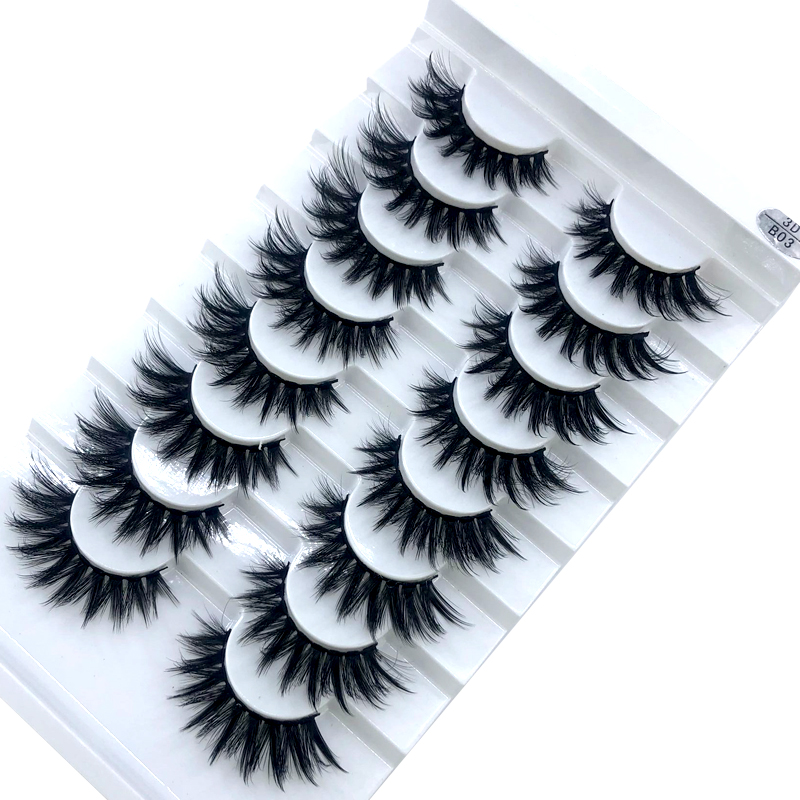 New 5 /8/9 pairs natural false eyelashes fake lashes long makeup 3d mink lashes eyelash extension mink eyelashes for beauty 03