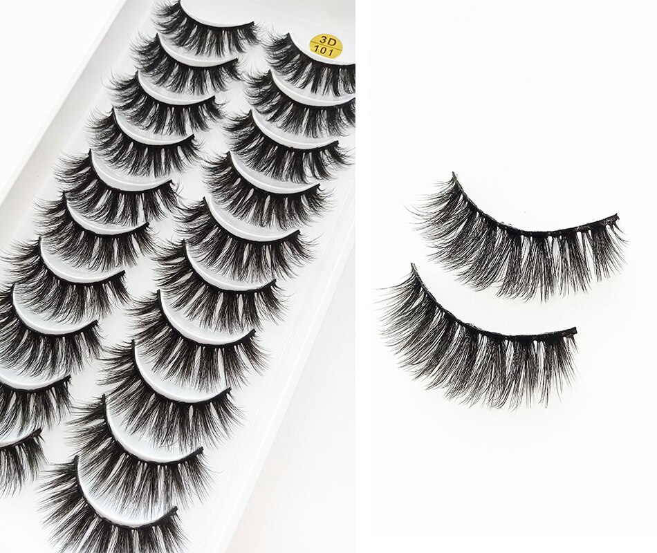 5/10Pairs HandMade Mink Eyelashes Makeup 3D Mink Lashes Natural False Eyelashes Long Eyelashes Extension 5 Pairs Fake Eyelash
