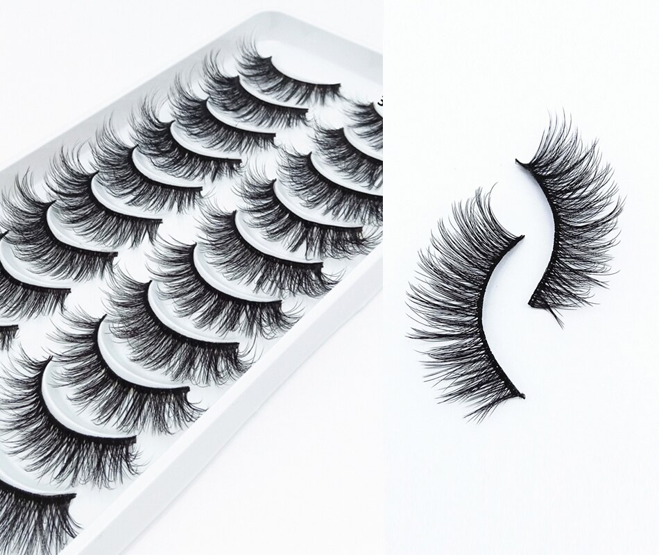 5/10Pairs HandMade Mink Eyelashes Makeup 3D Mink Lashes Natural False Eyelashes Long Eyelashes Extension 5 Pairs Fake Eyelash