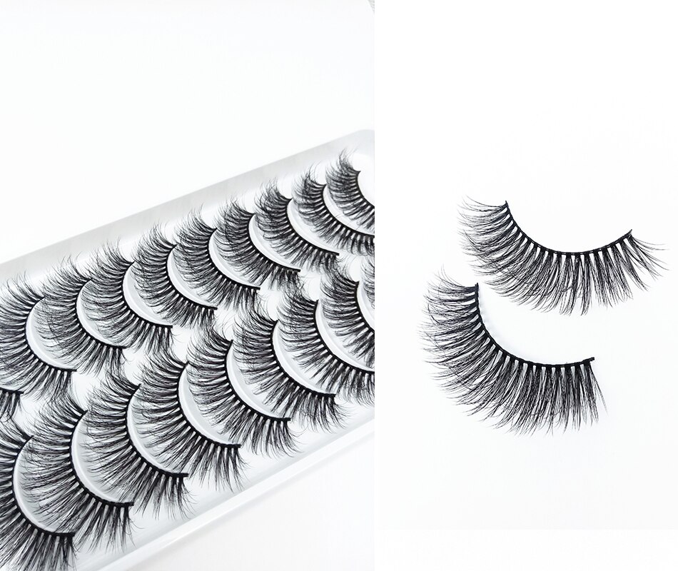 5/10Pairs HandMade Mink Eyelashes Makeup 3D Mink Lashes Natural False Eyelashes Long Eyelashes Extension 5 Pairs Fake Eyelash
