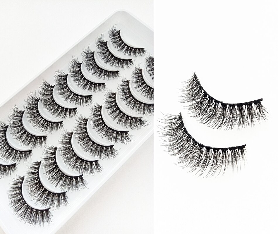5/10Pairs HandMade Mink Eyelashes Makeup 3D Mink Lashes Natural False Eyelashes Long Eyelashes Extension 5 Pairs Fake Eyelash