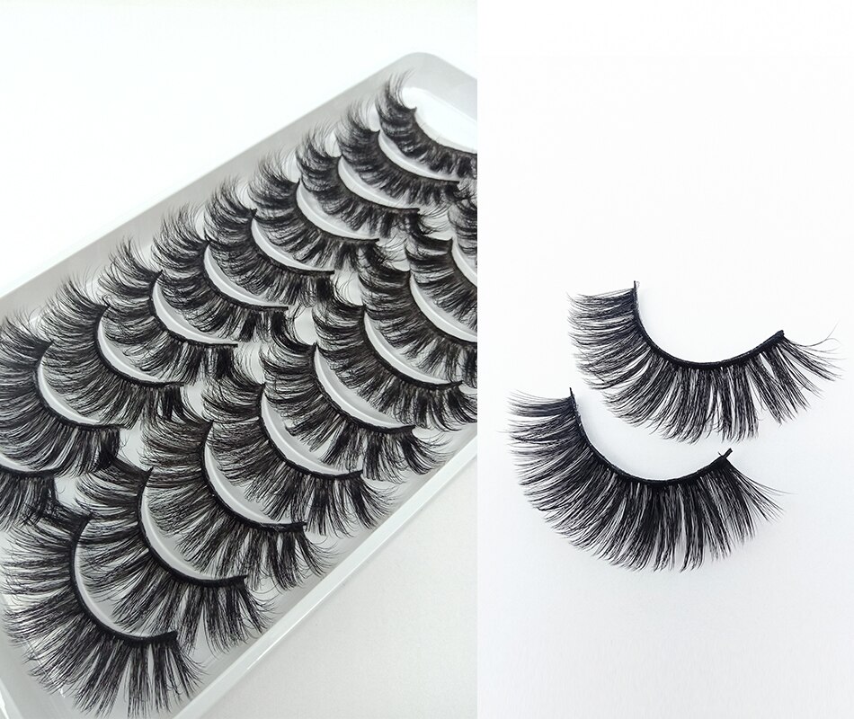5/10Pairs HandMade Mink Eyelashes Makeup 3D Mink Lashes Natural False Eyelashes Long Eyelashes Extension 5 Pairs Fake Eyelash