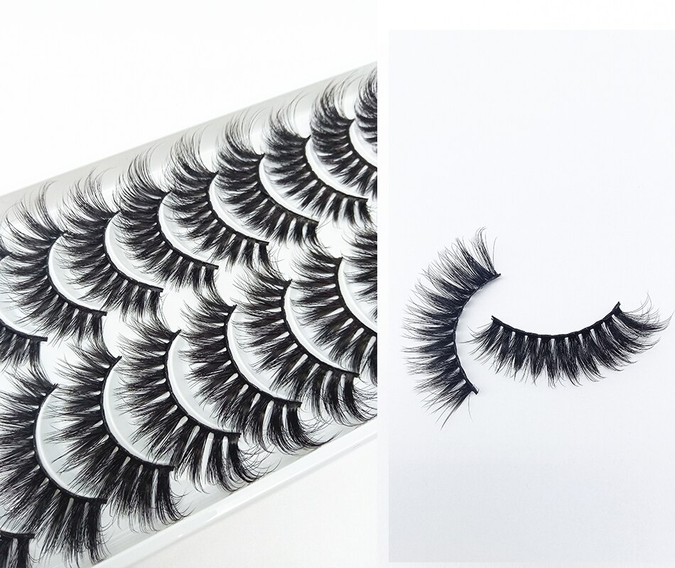 5/10Pairs HandMade Mink Eyelashes Makeup 3D Mink Lashes Natural False Eyelashes Long Eyelashes Extension 5 Pairs Fake Eyelash