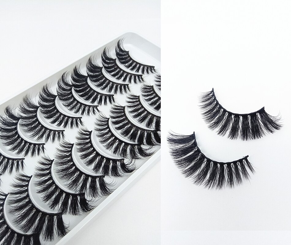 5/10Pairs HandMade Mink Eyelashes Makeup 3D Mink Lashes Natural False Eyelashes Long Eyelashes Extension 5 Pairs Fake Eyelash
