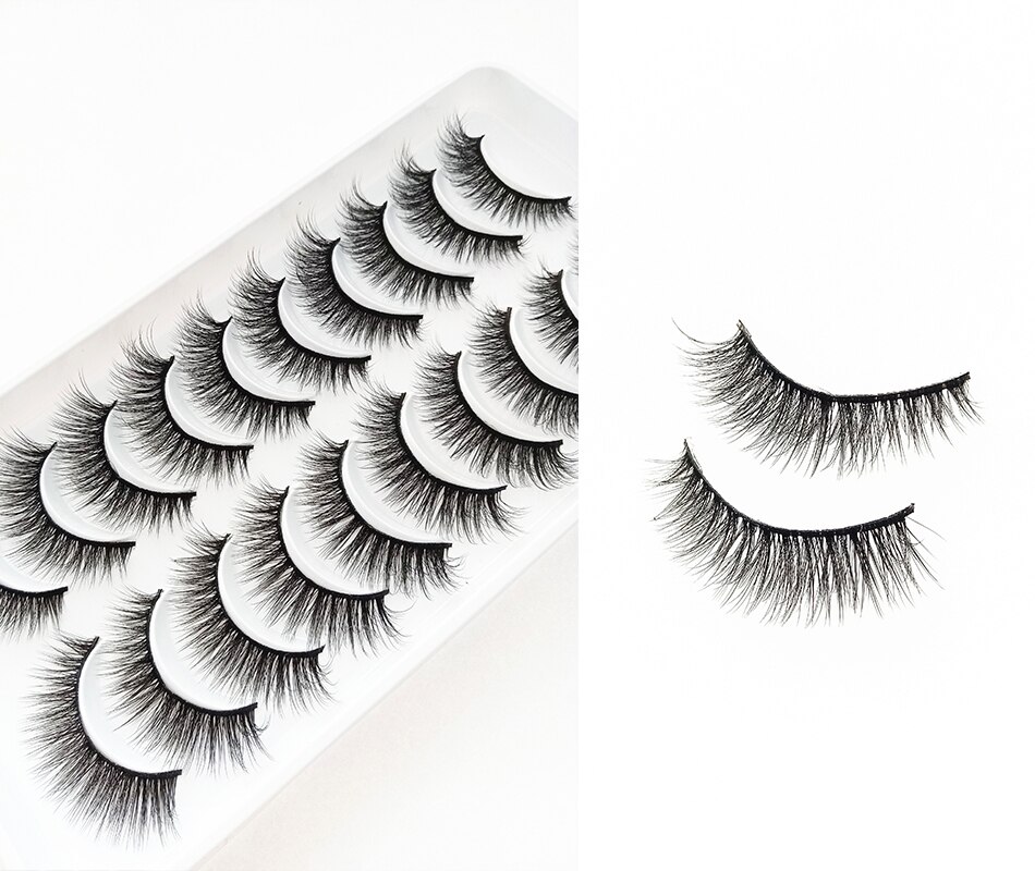 5/10Pairs HandMade Mink Eyelashes Makeup 3D Mink Lashes Natural False Eyelashes Long Eyelashes Extension 5 Pairs Fake Eyelash