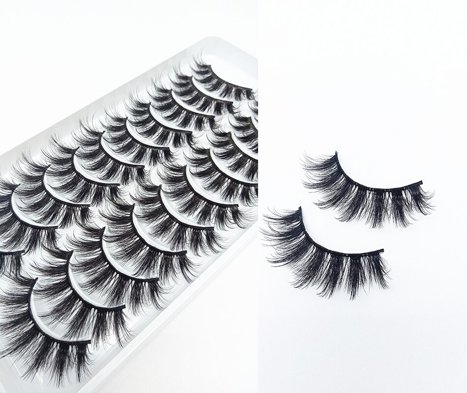 5/10Pairs HandMade Mink Eyelashes Makeup 3D Mink Lashes Natural False Eyelashes Long Eyelashes Extension 5 Pairs Fake Eyelash