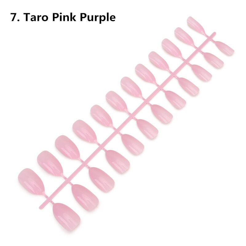 24pcs Detachable Oval Waterdrop Coffin Fake Nail Art Tip French Acrylic Full Cover Tips Set DIY Manicure Extension Tools