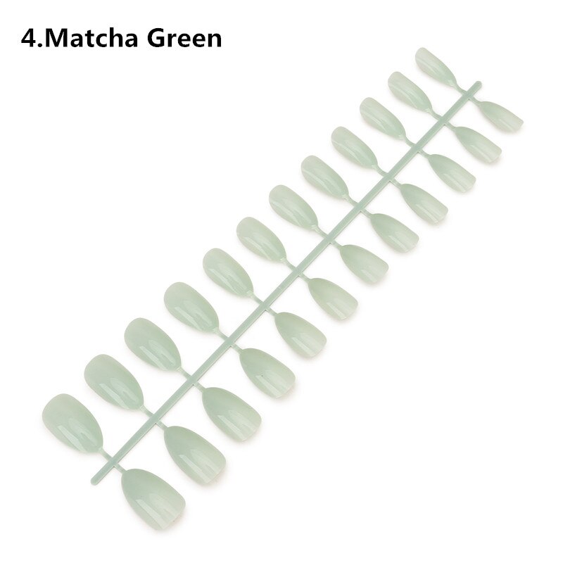 24pcs Detachable Oval Waterdrop Coffin Fake Nail Art Tip French Acrylic Full Cover Tips Set DIY Manicure Extension Tools