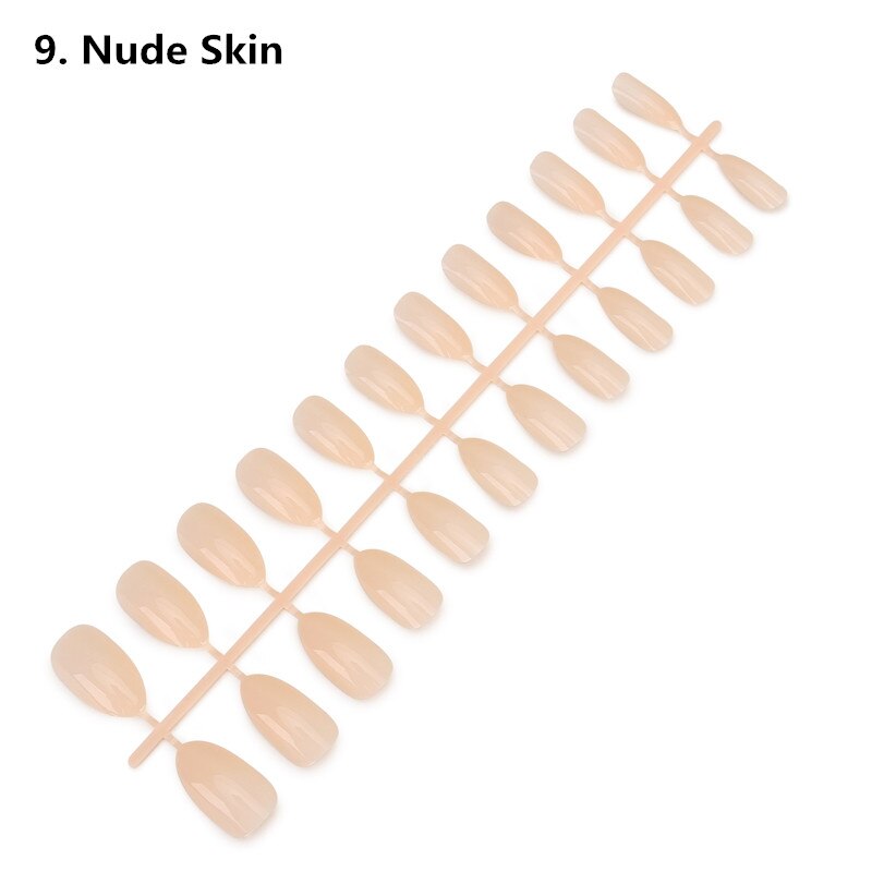 24pcs Detachable Oval Waterdrop Coffin Fake Nail Art Tip French Acrylic Full Cover Tips Set DIY Manicure Extension Tools