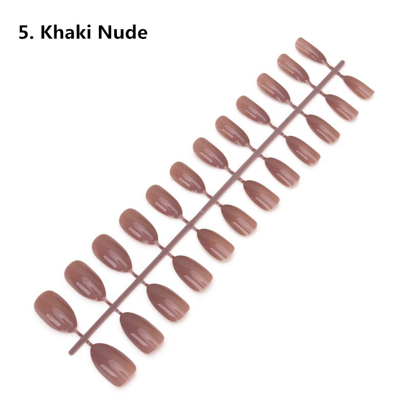 24pcs Detachable Oval Waterdrop Coffin Fake Nail Art Tip French Acrylic Full Cover Tips Set DIY Manicure Extension Tools