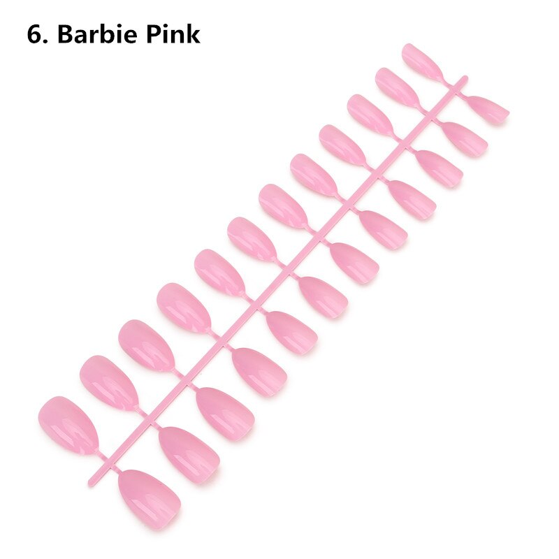 24pcs Detachable Oval Waterdrop Coffin Fake Nail Art Tip French Acrylic Full Cover Tips Set DIY Manicure Extension Tools