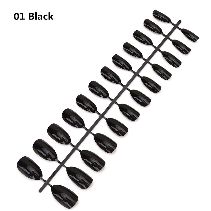 24pcs Detachable Oval Waterdrop Coffin Fake Nail Art Tip French Acrylic Full Cover Tips Set DIY Manicure Extension Tools