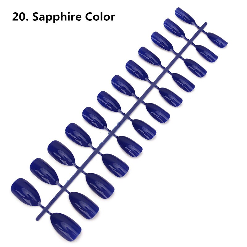 24pcs Detachable Oval Waterdrop Coffin Fake Nail Art Tip French Acrylic Full Cover Tips Set DIY Manicure Extension Tools