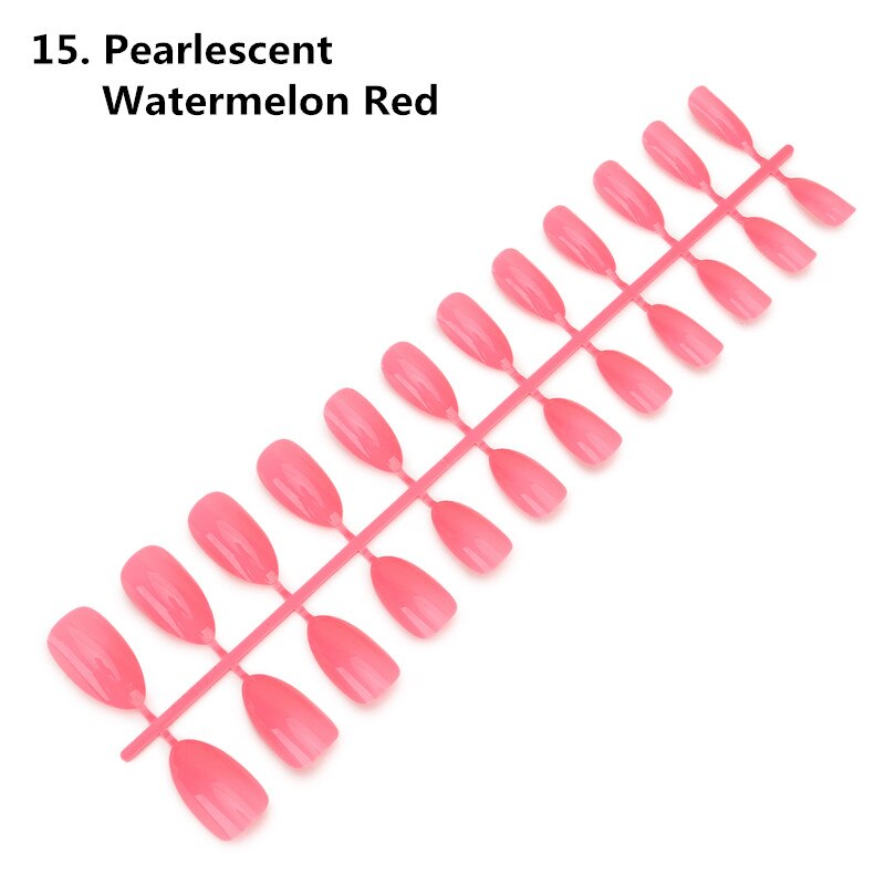 24pcs Detachable Oval Waterdrop Coffin Fake Nail Art Tip French Acrylic Full Cover Tips Set DIY Manicure Extension Tools