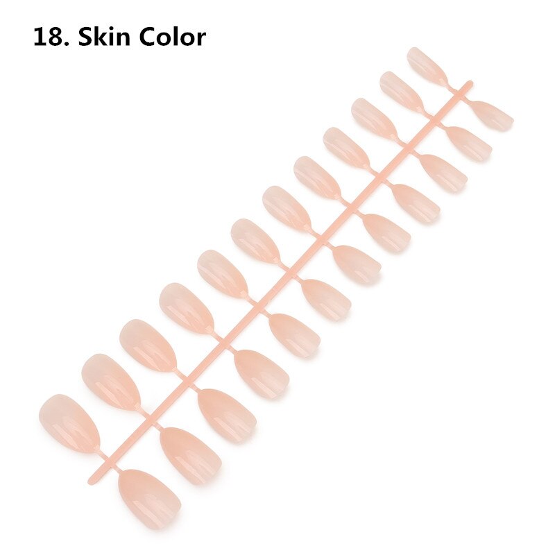 24pcs Detachable Oval Waterdrop Coffin Fake Nail Art Tip French Acrylic Full Cover Tips Set DIY Manicure Extension Tools
