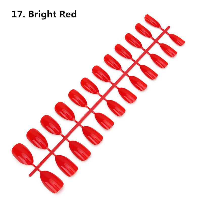 24pcs Detachable Oval Waterdrop Coffin Fake Nail Art Tip French Acrylic Full Cover Tips Set DIY Manicure Extension Tools