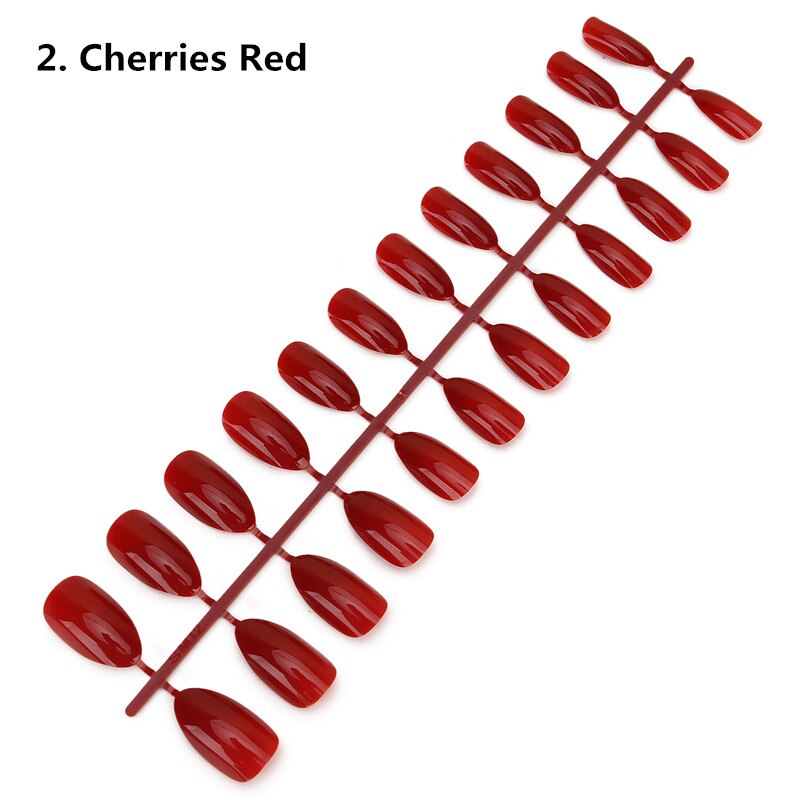 24pcs Detachable Oval Waterdrop Coffin Fake Nail Art Tip French Acrylic Full Cover Tips Set DIY Manicure Extension Tools