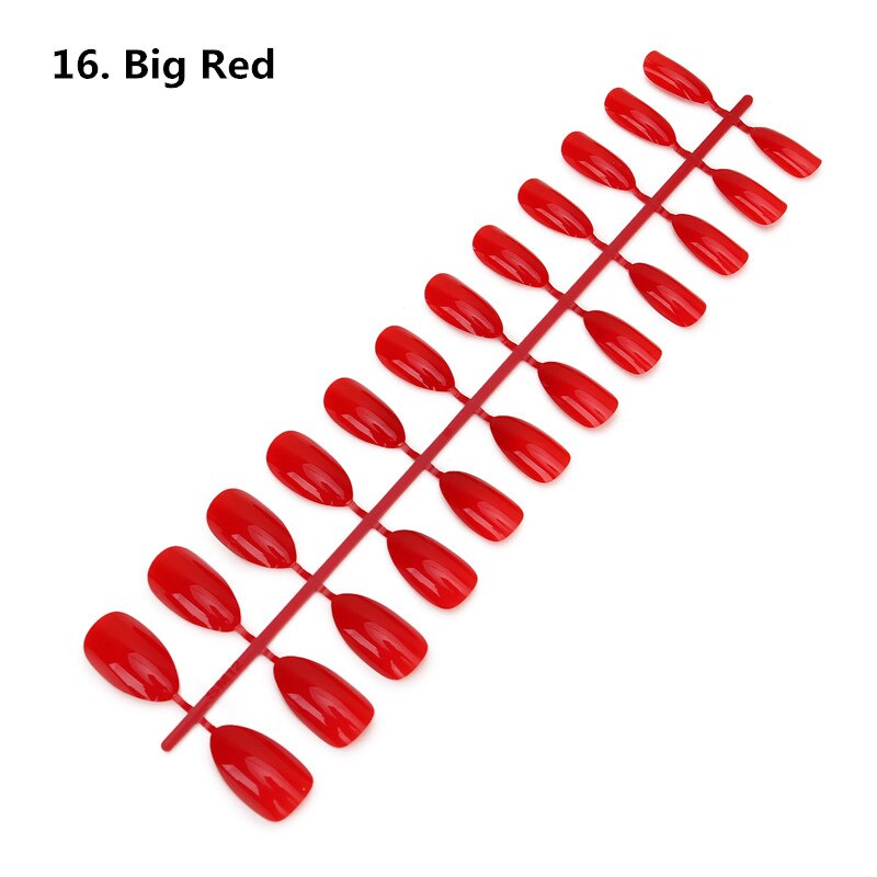 24pcs Detachable Oval Waterdrop Coffin Fake Nail Art Tip French Acrylic Full Cover Tips Set DIY Manicure Extension Tools