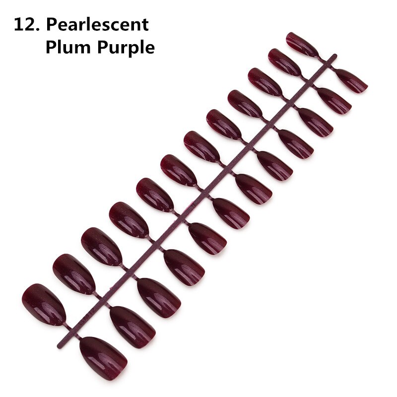 24pcs Detachable Oval Waterdrop Coffin Fake Nail Art Tip French Acrylic Full Cover Tips Set DIY Manicure Extension Tools