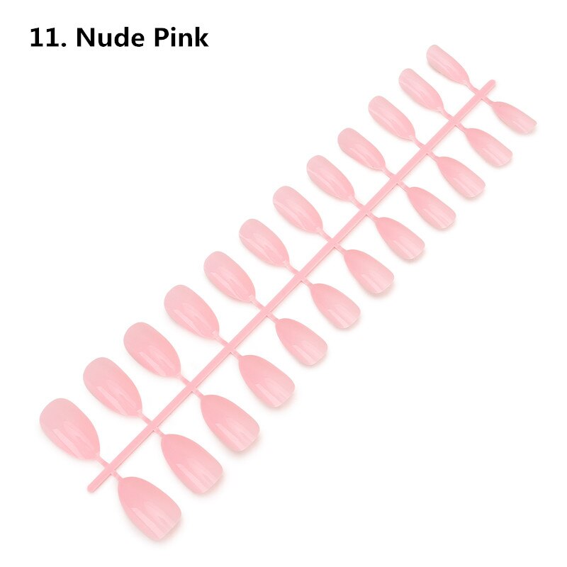 24pcs Detachable Oval Waterdrop Coffin Fake Nail Art Tip French Acrylic Full Cover Tips Set DIY Manicure Extension Tools