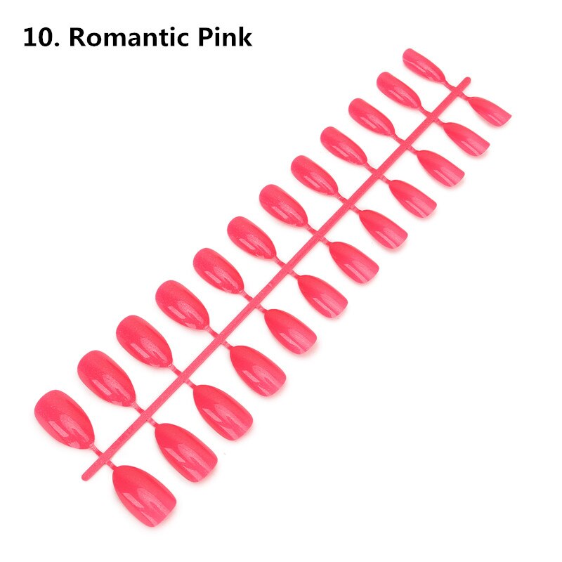 24pcs Detachable Oval Waterdrop Coffin Fake Nail Art Tip French Acrylic Full Cover Tips Set DIY Manicure Extension Tools